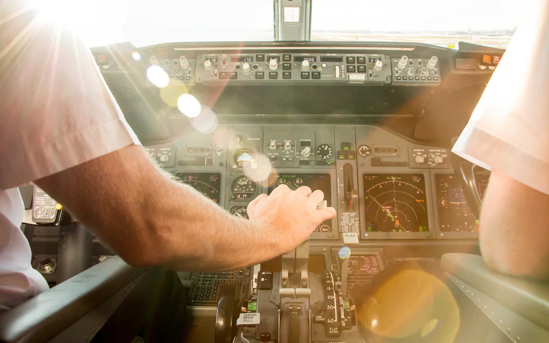 Cockpit eines Flugzeugs